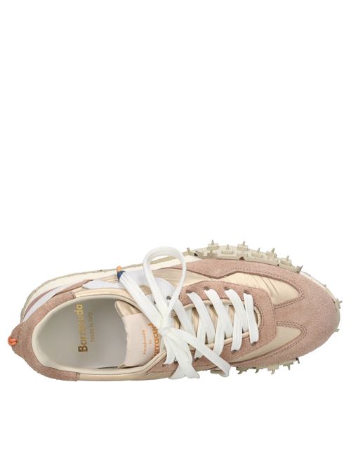 Sneakers in camoscio, pelle e tessuto BARRACUDA | BD1470B V2422CIPRIA-BEIGE-BIANCO